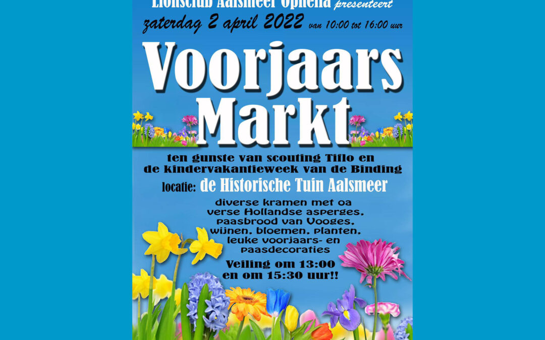 Voorjaars Markt Zaterdag 2 april 2022